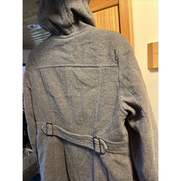Fleet Street Ltd Wool Blend Hooded Coat Jacket Medium Gray Zipper Outdoor Travel - Picture 10 of 13